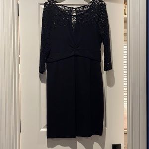 Lace top and sleeve maternity dress